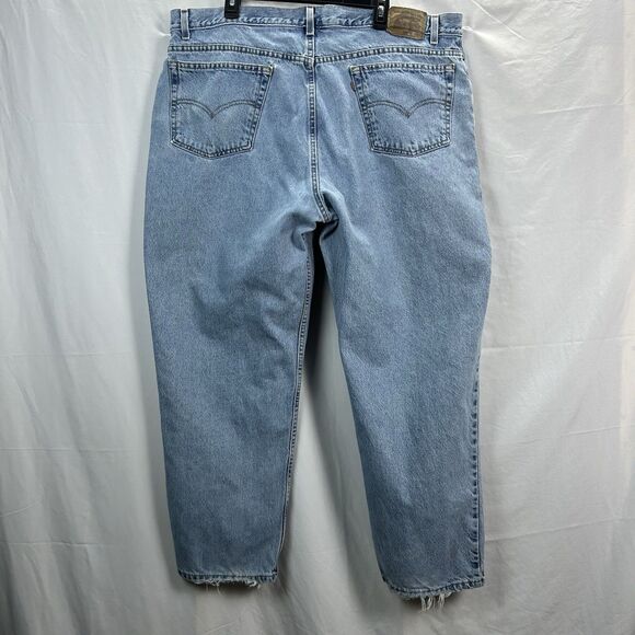 Vintage Levis 545 Jeans Men's 44 x 30 Blue Denim 100% Cotton Brown Tab Loose Fit - Picture 5 of 13